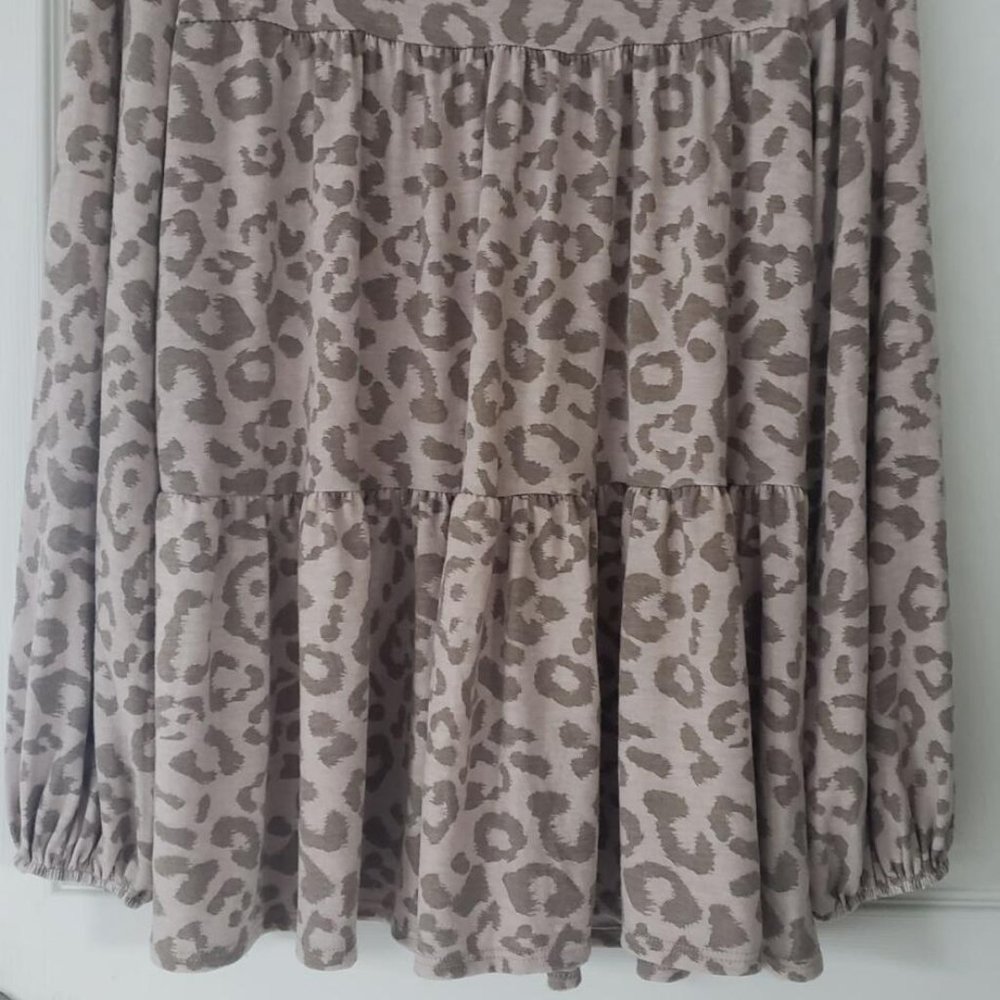 FIRST LOVE Women's Long Sleeve Tunic Babydoil Knit Tops Perffle Hem Blous